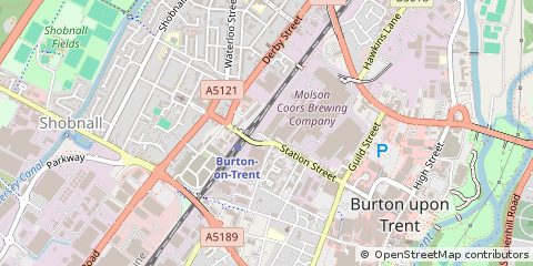 Map of Burton-on-Trent, Staffordshire