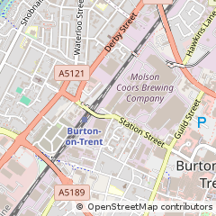 Map of Burton-on-Trent, Staffordshire
