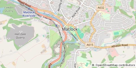 Map of Matlock, Derbyshire
