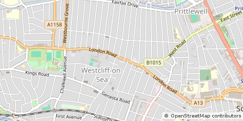 Map of Westcliff-on-SEA, Essex
