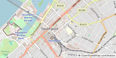 Map of Southport, Merseyside