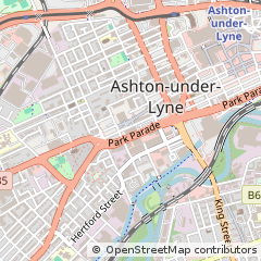 Map of Ashton Under Lyne, Greater Manchester