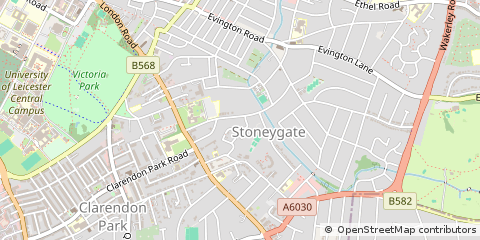 Map of Leicester, Leicestershire