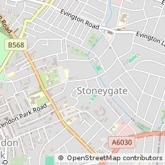Map of Leicester, Leicestershire