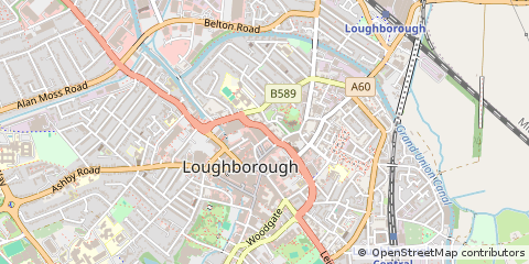 Map of Loughborough, Leicestershire