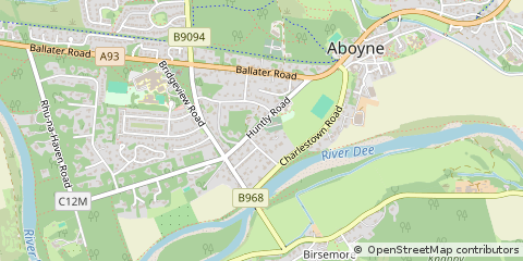 Map of Aboyne, Aberdeenshire