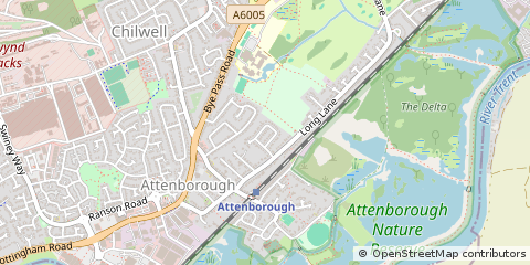 Map of Nottingham, Nottinghamshire
