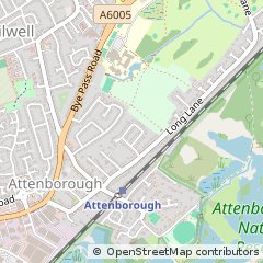 Map of Nottingham, Nottinghamshire