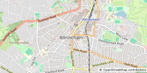 Map of Altrincham, Cheshire