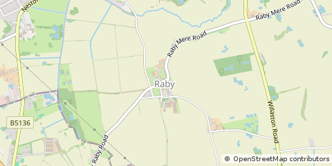 Map of Raby, Cheshire