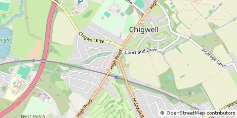 Map of Chigwell, Essex