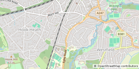 Map of Woking, Surrey
