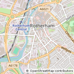 Map of Rotherham, South Yorkshire