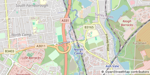 Map of Aldershot, Hampshire