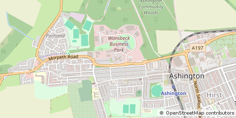 Map of Ashington, Northumberland