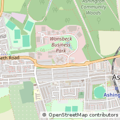 Map of Ashington, Northumberland