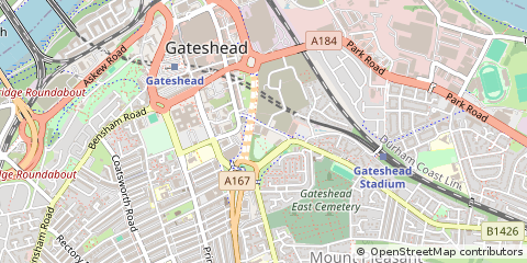 Map of Gateshead