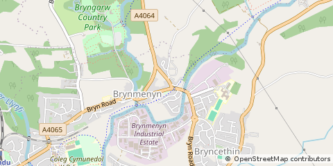 Map of Brynmenyn NR Bridgend, MID-Glam
