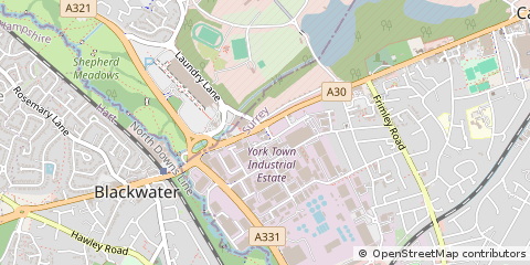 Map of Camberley, Surrey