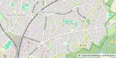Map of Horsham, West Sussex