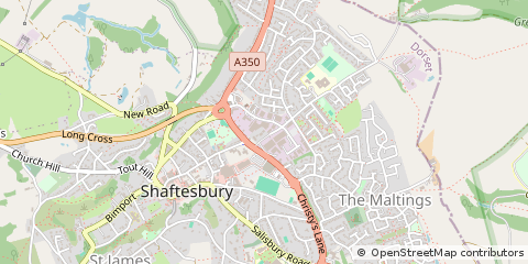 Map of Shaftesbury, Dorset