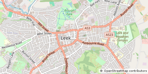 Map of Leek, Staffordshire