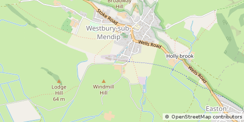 Map of Wells, Somerset