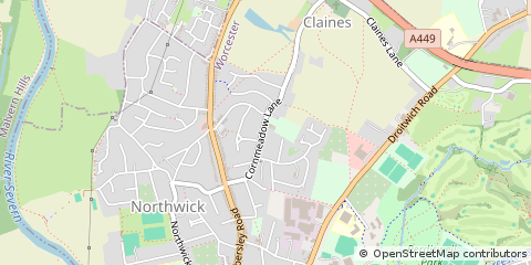 Map of Worcester, Worcestershire