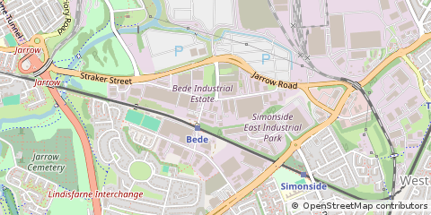 Map of Jarrow, Tyne & Wear