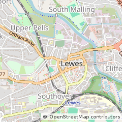 Map of Lewes, East Sussex