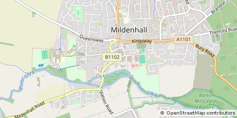 Map of Mildenhall, Suffolk