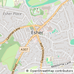 Map of Esher, Surrey