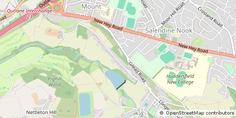 Map of Huddersfield, West Yorkshire