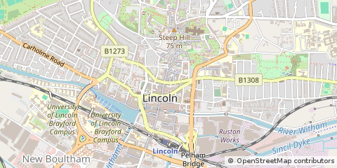 Map of Lincoln, Lincs