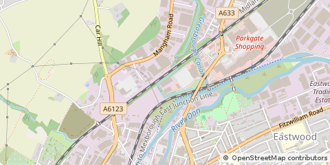 Map of Rotherham, Yorkshire