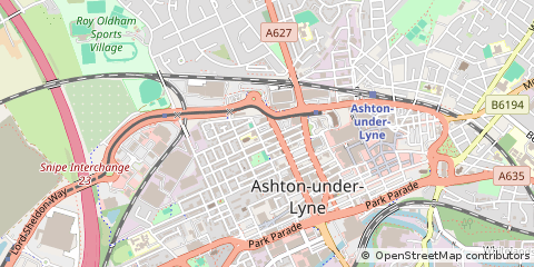 Map of Ashton Under Lyne, Lancs