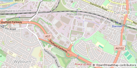 Map of Sheffield, South Yorkshire