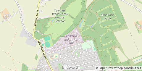 Map of Mansfield, Northants