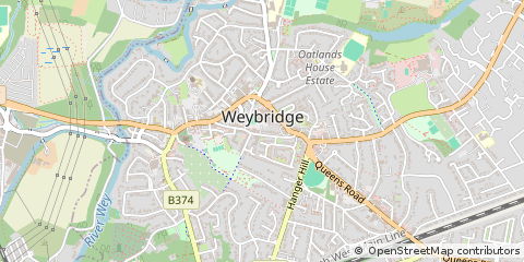 Map of Weybridge, Surrey