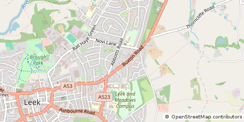 Map of Leek, Staffordshire