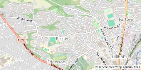 Map of Huddersfield, West Yorkshire