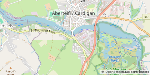 Map of Cardigan, Ceredigion