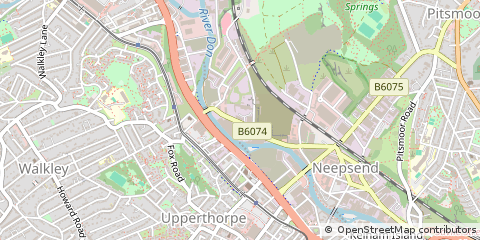 Map of Sheffield, South Yorkshire