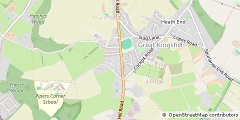 Map of High Wycombe, Buckinghamshire