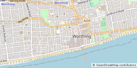 Map of Worthing, West Sussex
