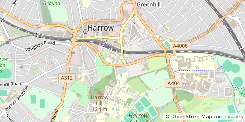 Map of Harrow, Middlesex