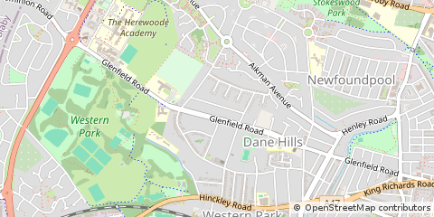 Map of Leicester, Leicestershire