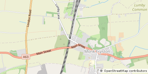 Map of South Milford, North Yorkshire
