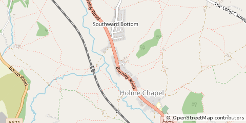 Map of Burnley, Lancashire