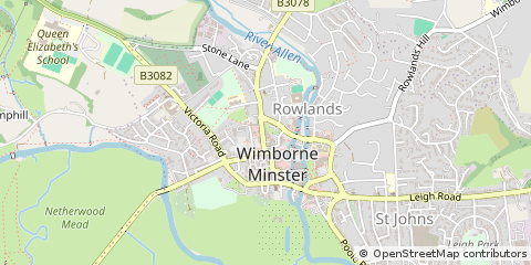 Map of Wimborne, Dorset